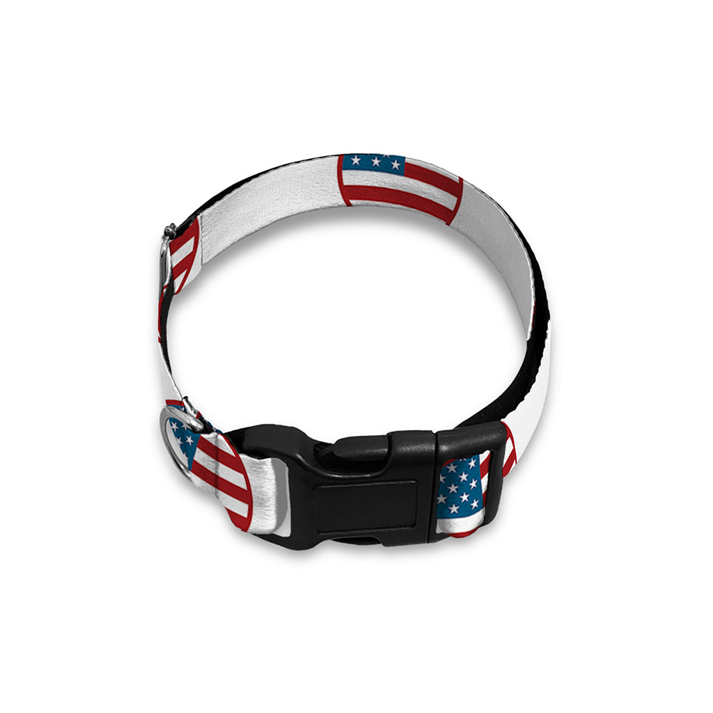 American Circle Flag Pattern Print Dog Collar