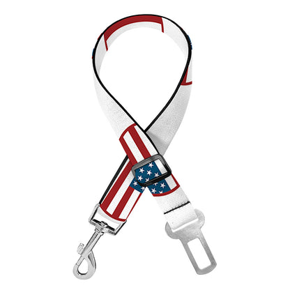 American Circle Flag Pattern Print Dog Seat Belt