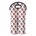 American Circle Flag Pattern Print Double Neoprene Wine Tote