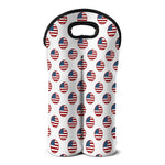 American Circle Flag Pattern Print Double Neoprene Wine Tote