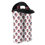 American Circle Flag Pattern Print Double Neoprene Wine Tote