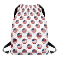 American Circle Flag Pattern Print Drawstring Backpack