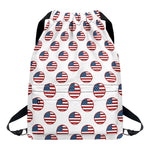 American Circle Flag Pattern Print Drawstring Backpack