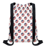 American Circle Flag Pattern Print Drawstring Backpack