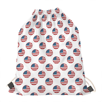 American Circle Flag Pattern Print Drawstring Bag