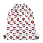 American Circle Flag Pattern Print Drawstring Bag