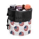 American Circle Flag Pattern Print Drawstring Makeup Bag