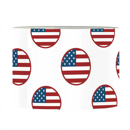 American Circle Flag Pattern Print Drum Lamp Shade