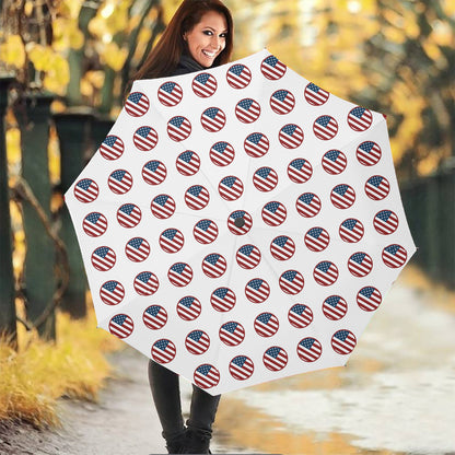 American Circle Flag Pattern Print Foldable Umbrella