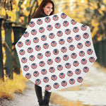 American Circle Flag Pattern Print Foldable Umbrella
