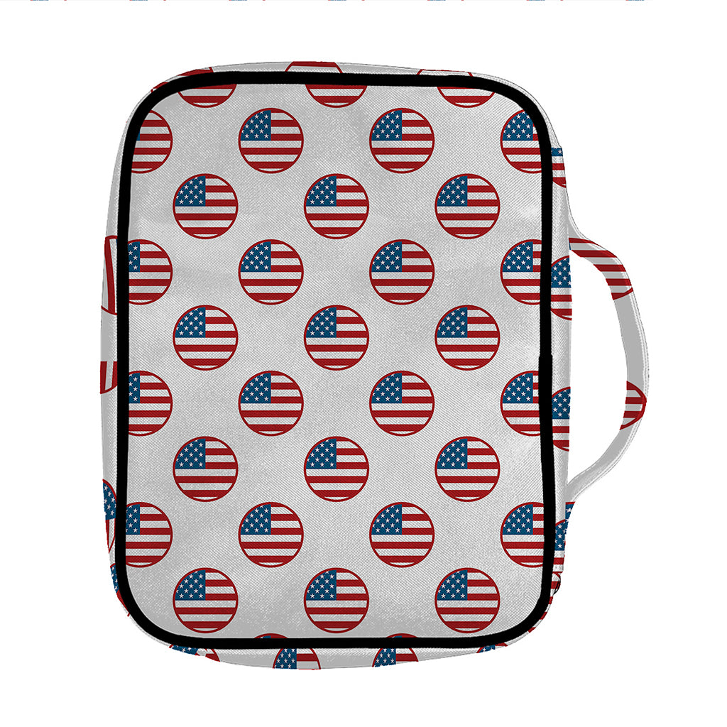 American Circle Flag Pattern Print Front Pocket Bible Bag