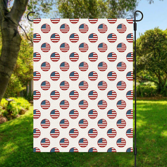 American Circle Flag Pattern Print Garden Flag