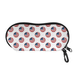 American Circle Flag Pattern Print Glasses Case