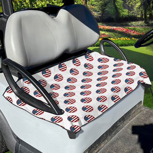 American Circle Flag Pattern Print Golf Cart Seat Cover