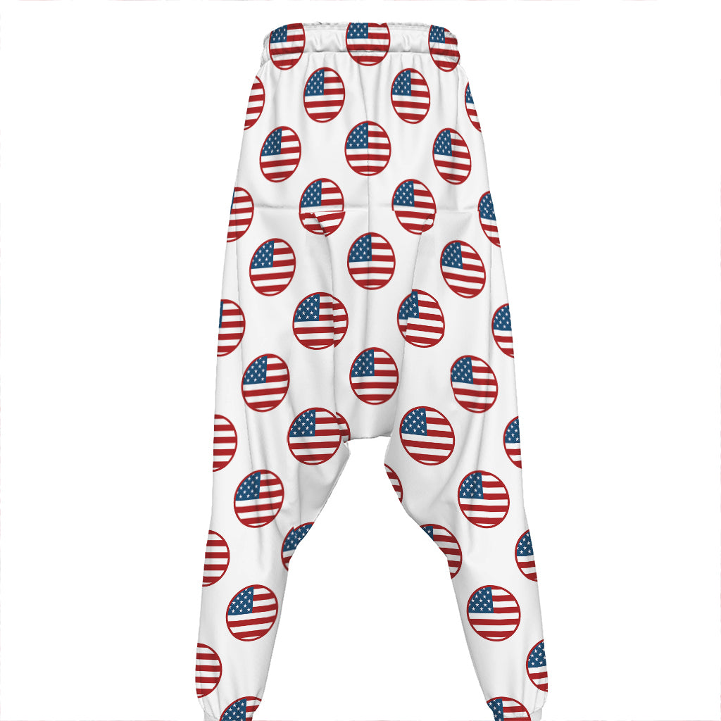 American Circle Flag Pattern Print Hammer Pants