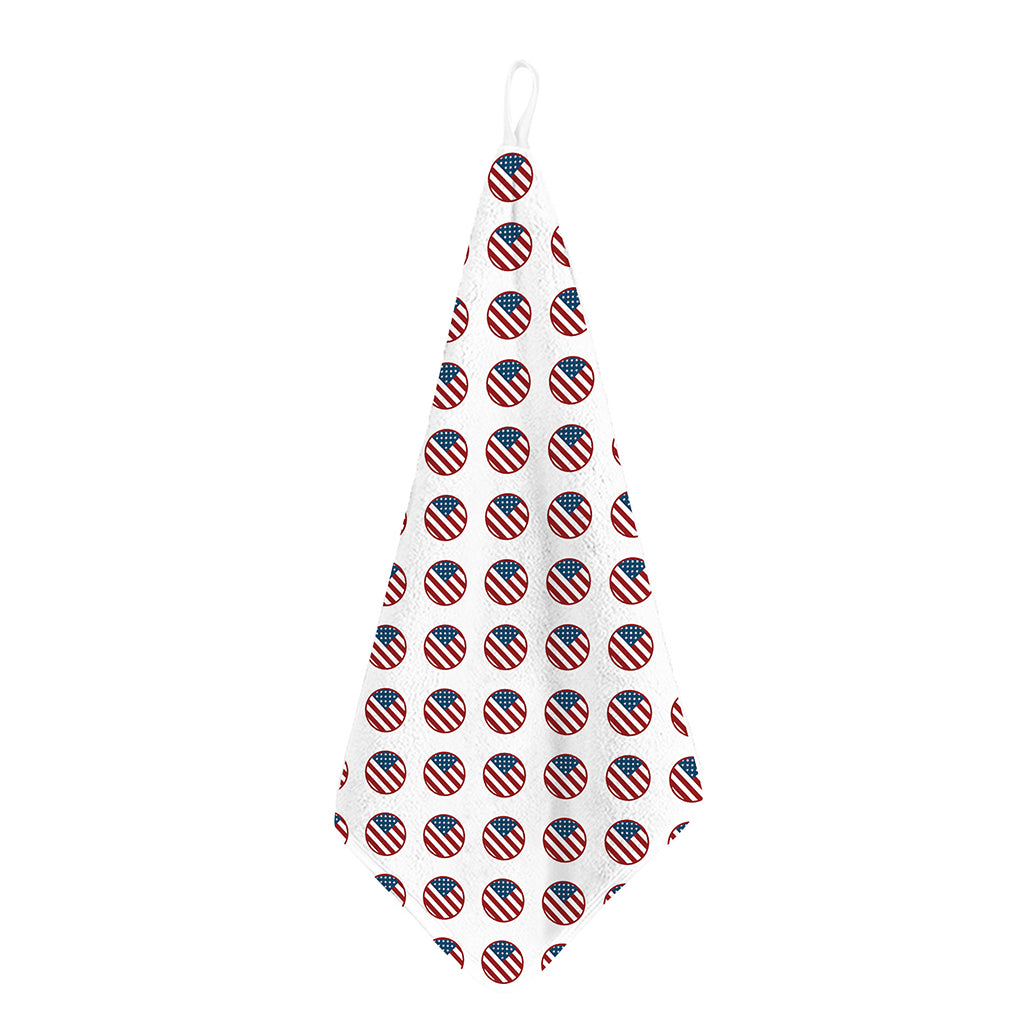 American Circle Flag Pattern Print Hand Towel