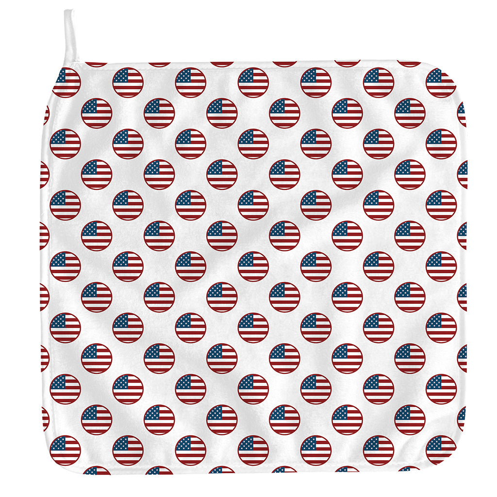 American Circle Flag Pattern Print Hand Towel