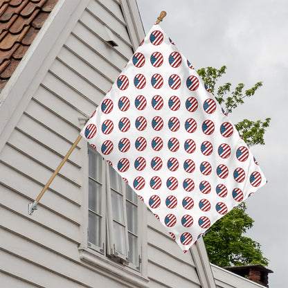 American Circle Flag Pattern Print House Flag