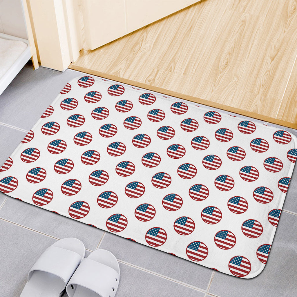 American Circle Flag Pattern Print Indoor Door Mat