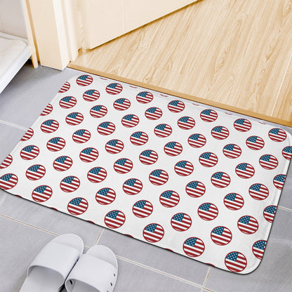 American Circle Flag Pattern Print Indoor Door Mat