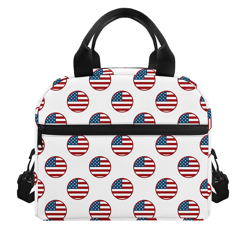 American Circle Flag Pattern Print Insulated Lunch Bag