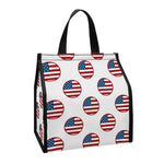 American Circle Flag Pattern Print Insulated Lunch Tote
