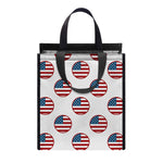 American Circle Flag Pattern Print Insulated Lunch Tote