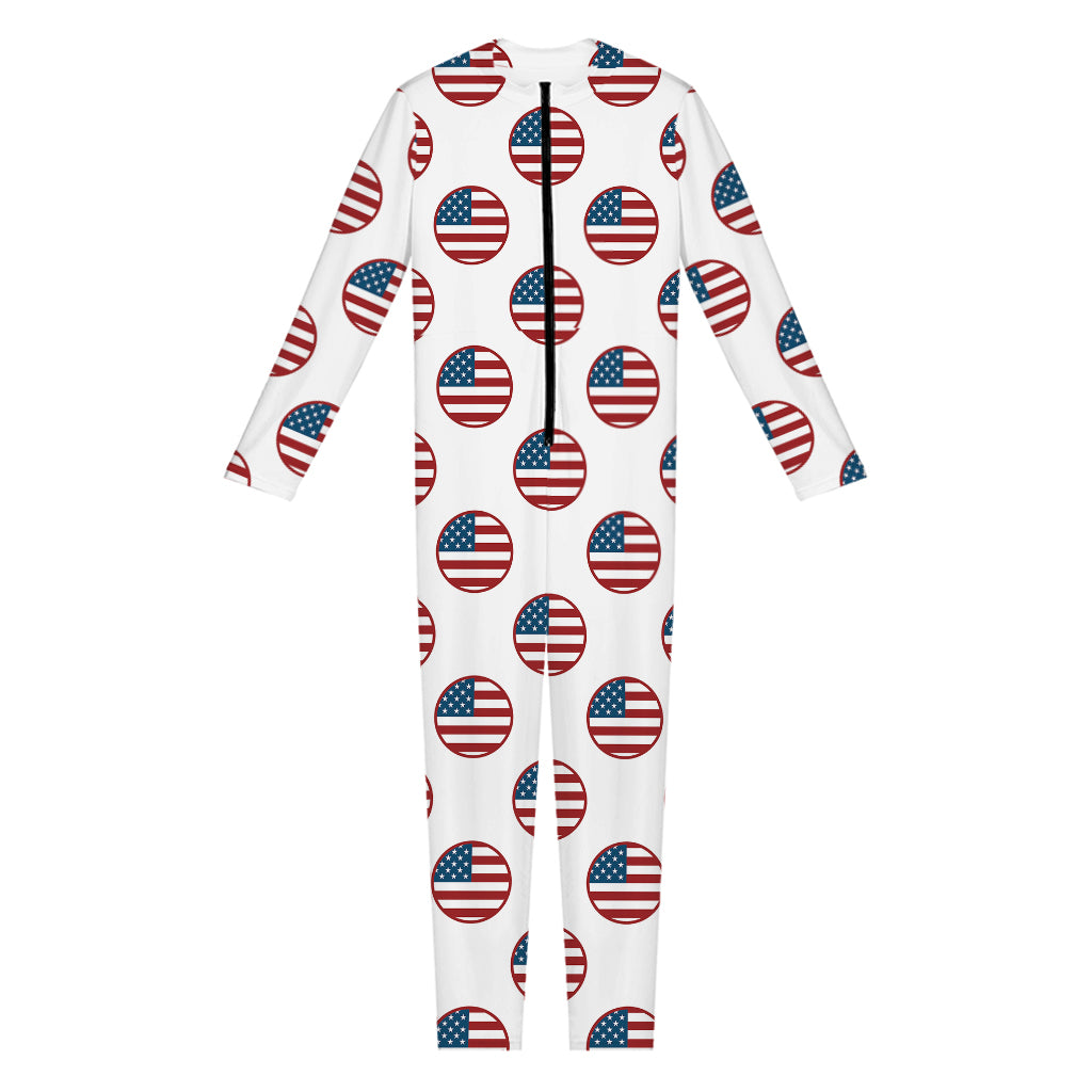 American Circle Flag Pattern Print Jumpsuit