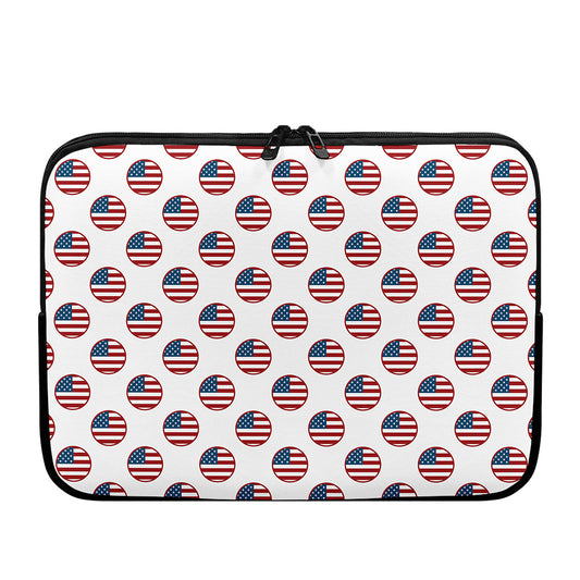 American Circle Flag Pattern Print Laptop Sleeve