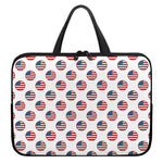 American Circle Flag Pattern Print Laptop Sleeve With Handle