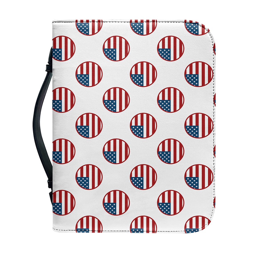 American Circle Flag Pattern Print Leather Bible Cover