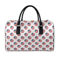 American Circle Flag Pattern Print Leather Duffel Bag