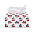 American Circle Flag Pattern Print Leather Tissue Box Cover