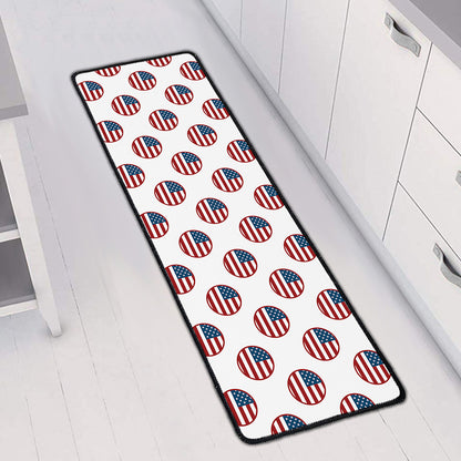 American Circle Flag Pattern Print Long Kitchen Mat