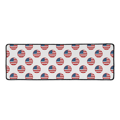 American Circle Flag Pattern Print Long Kitchen Mat