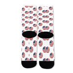 American Circle Flag Pattern Print Long Socks