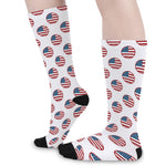 American Circle Flag Pattern Print Long Socks