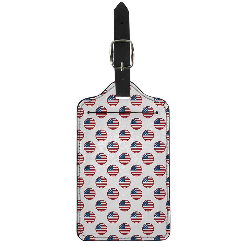 American Circle Flag Pattern Print Luggage Tag