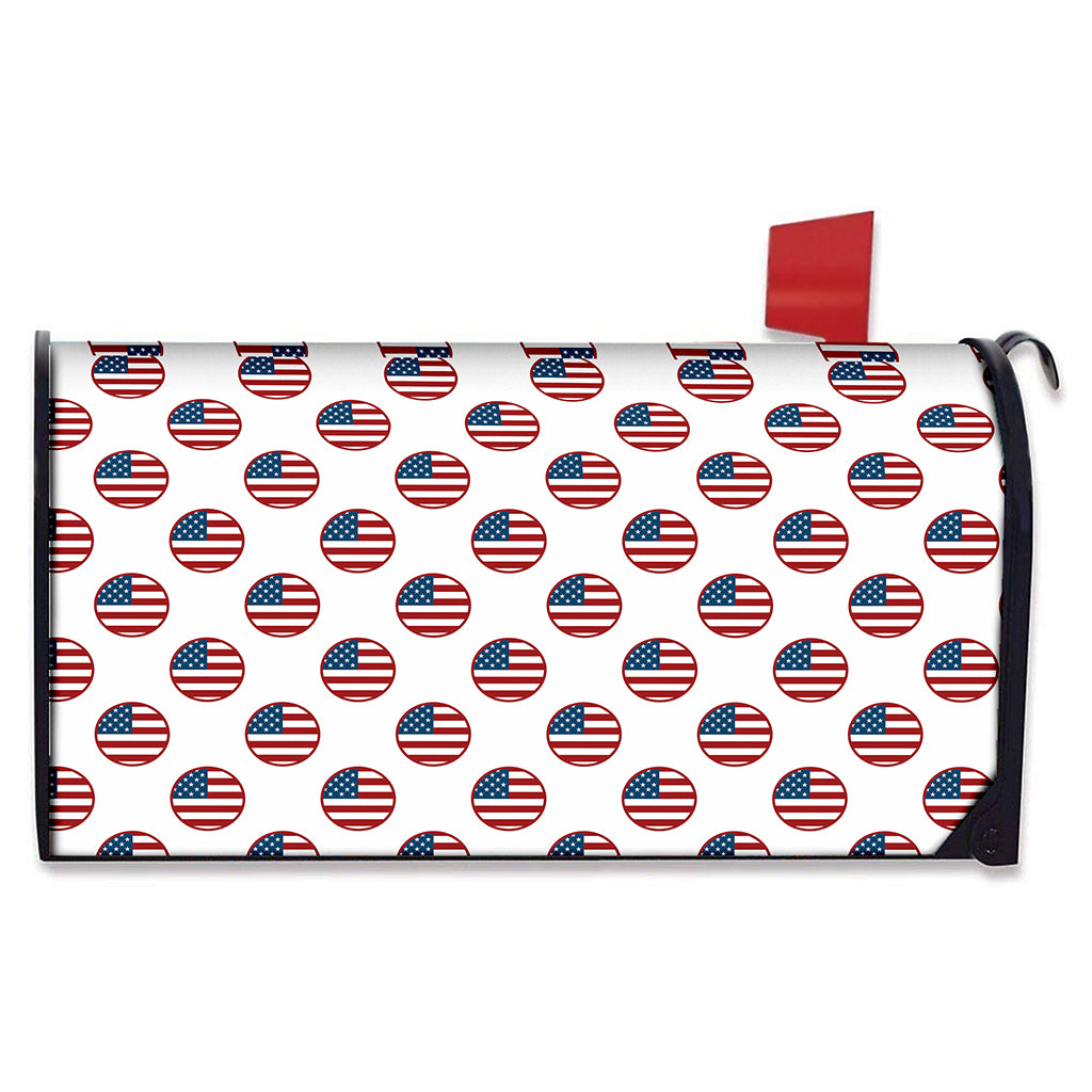 American Circle Flag Pattern Print Mailbox Cover
