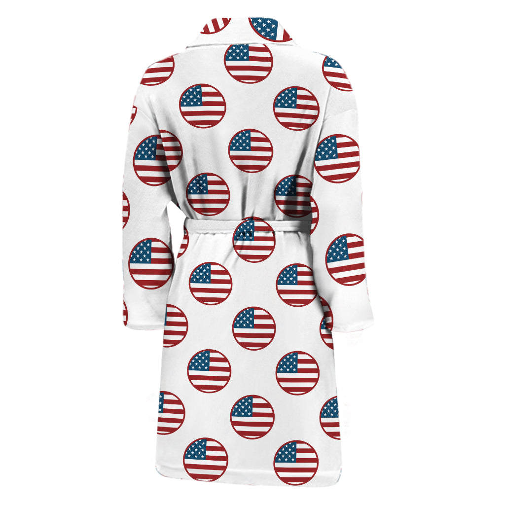 American Circle Flag Pattern Print Men's Bathrobe