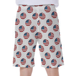 American Circle Flag Pattern Print Men's Beach Shorts