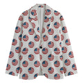 American Circle Flag Pattern Print Men's Blazer