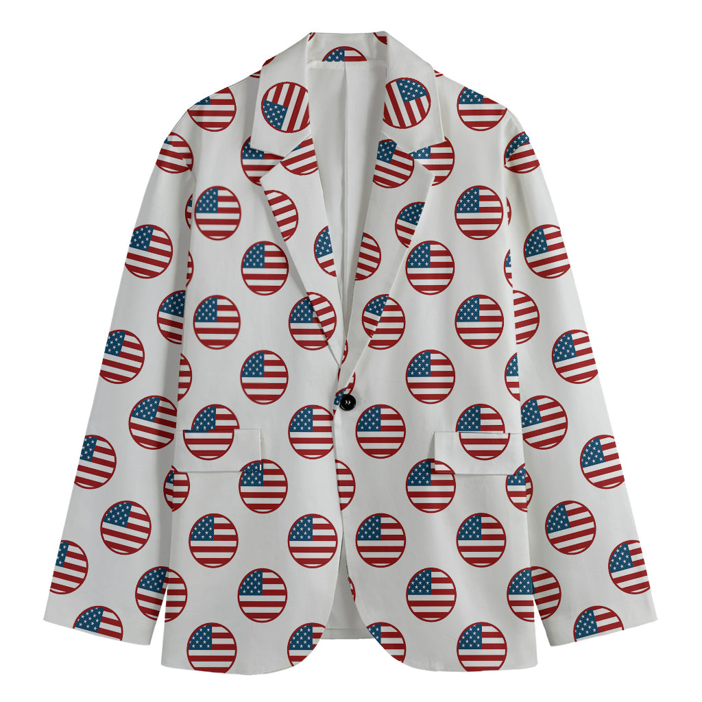 American Circle Flag Pattern Print Men's Blazer