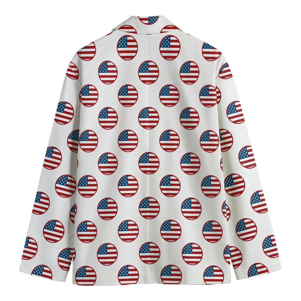 American Circle Flag Pattern Print Men's Blazer