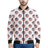 American Circle Flag Pattern Print Men's Bomber Jacket