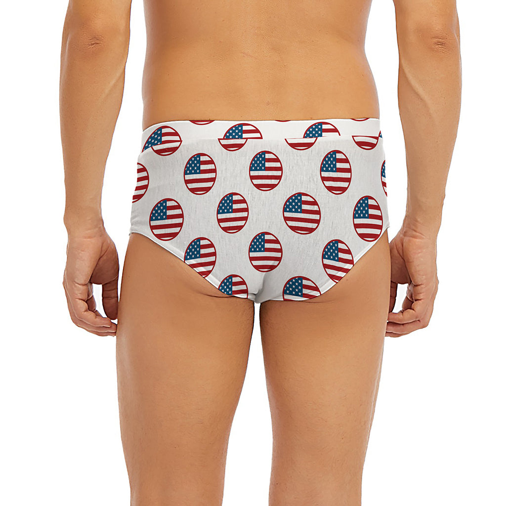 American Circle Flag Pattern Print Men's Briefs