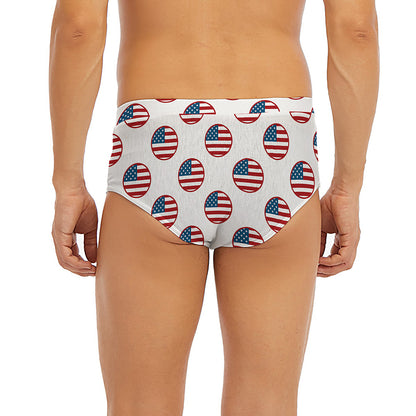 American Circle Flag Pattern Print Men's Briefs