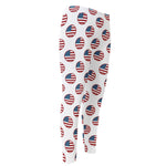 American Circle Flag Pattern Print Men's Compression Pants