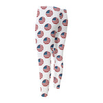 American Circle Flag Pattern Print Men's Compression Pants