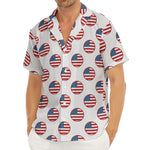 American Circle Flag Pattern Print Men's Deep V-Neck Shirt